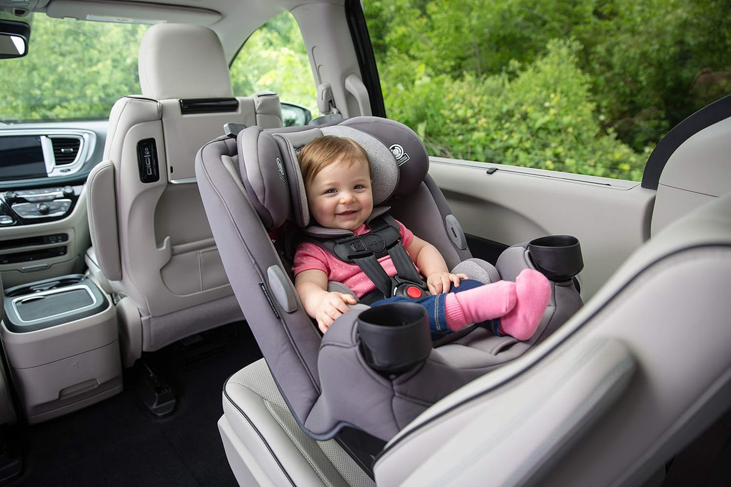 Grow and Go All-In-One Slim Convertible Car Seat, Rear Facing, 5-40 Lbs, Forward Facing (30–65 Lbs), High Back Booster Seat 40-100 Pounds, Harvest Moon